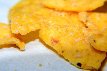 Close up of Tortilla Chips isolated with white background