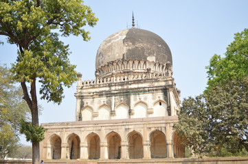 Fototapeta na wymiar historical dome structures of seven tombs in hydrabad india