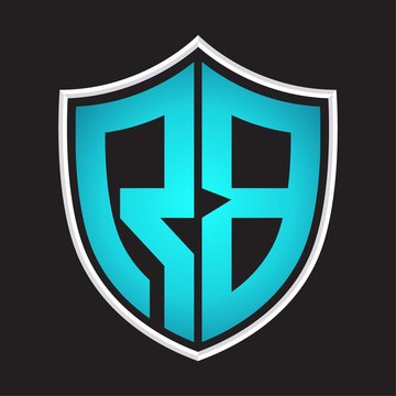 recommend clip art: RB Logo monogram with shield shape isolated blue colors on outline design template