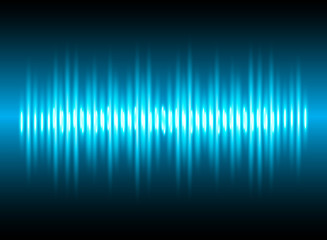 Sound waves oscillating dark blue light