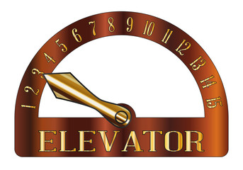 Isolated Elevator Floor Indicator © Al