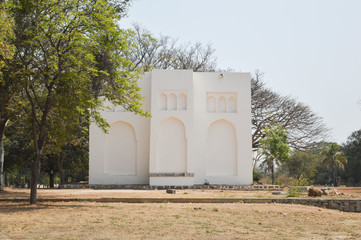 historical open mosque in seven tombs of hyderabad india