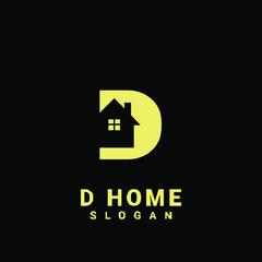D HOUSE initial gold logo icon design	