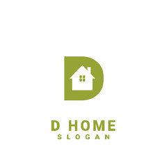 D HOUSE initial gold logo icon design	