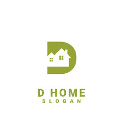 D HOUSE initial gold logo icon design	