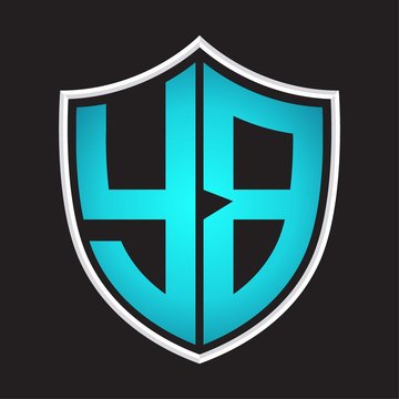 recommend clip art: YB Logo monogram with shield shape isolated blue colors on outline design template