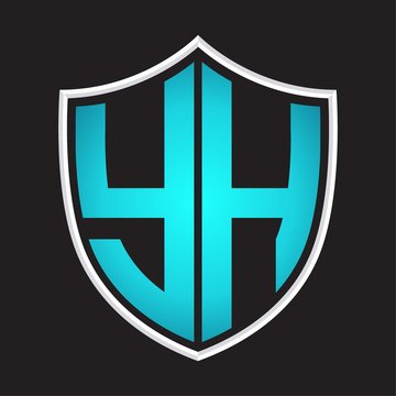 recommend clip art: YH Logo monogram with shield shape isolated blue colors on outline design template