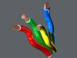 Multi Colored Electrical wires and cables