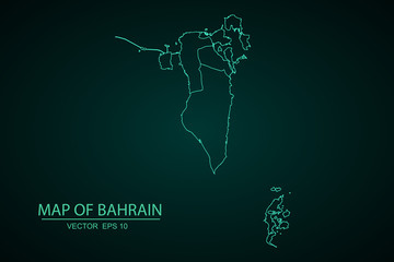 High detailed blue vector map - Bahrain - Vector