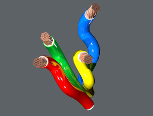Multi Colored Electrical wires and cables