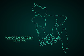 bangladesh map - blue pastel graphic background . Vector illustration eps 1 - Vector
