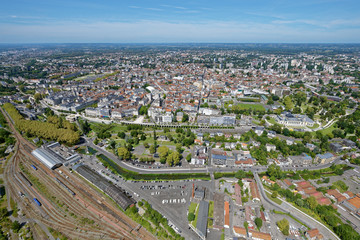 Naklejka premium Aerial view of central Pau and the Boulevard des Pyrénées from the south