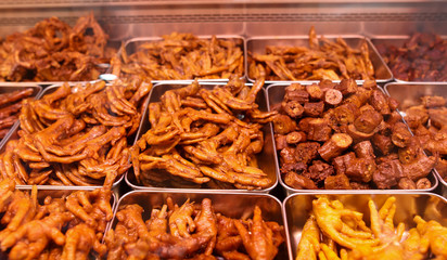 Fried chicken cooked according to a special recipe.