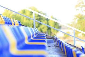  seat blue and yello in the stadium