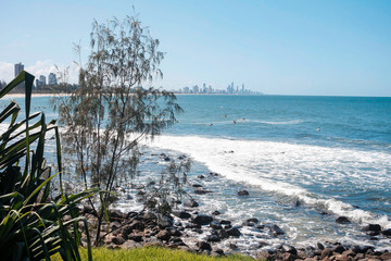 Landscape skyline city beach,. Gold coast, Australia