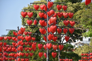 Hearts Display, Riverside Park, Da Nang, Vietnam