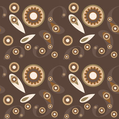 seamless floral pattern with flowers paisley style
