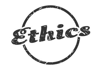 ethics sign. ethics round vintage grunge stamp. ethics