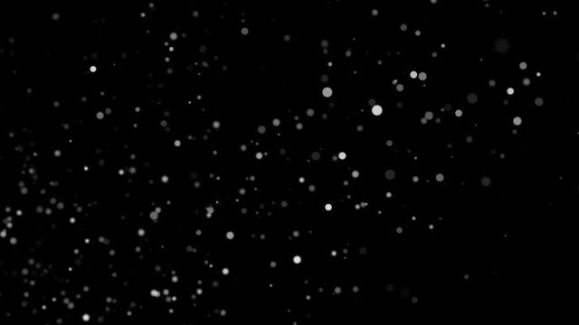 Chaotic movement of small colorless balls on a black background HD 1080