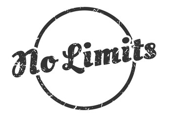 no limits sign. no limits round vintage grunge stamp. no limits