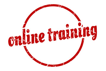 online training sign. online training round vintage grunge stamp. online training
