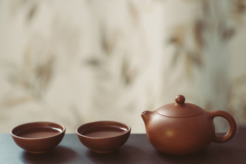 Chinese tea cup and tea pot