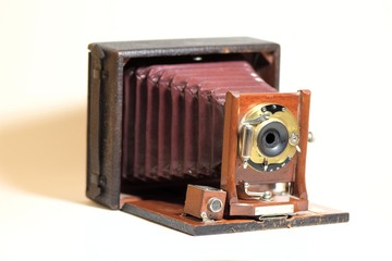 old camera on white background