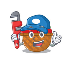 Smart Plumber tomato basket on cartoon character design