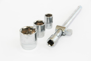 metal rusty old screwdrivers and nozzles for repair and installation