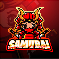 Samurai mascot esport logo design