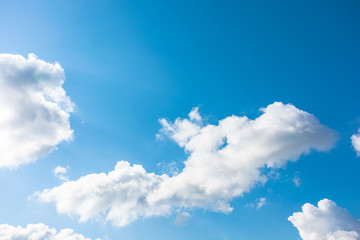 gorgeous cloudscape in springtime. weather background with dynamic cloud arrangement on a blue sky. sunny and windy day, good weather forecast concept