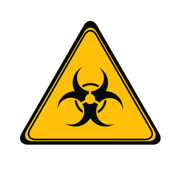 biohazard warning sign isolated on white