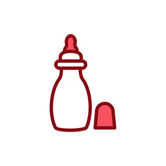 Baby milk bottles icon vector design template