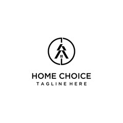 Creative simple modern home logo design