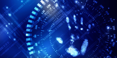 Fingerprint Scanning Technology Concept 2d Illustration