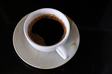 Barista make coffee with coffee machine background