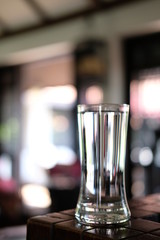 Glass of water on table
