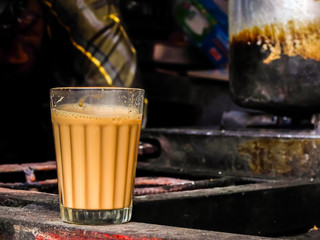 Rishikesh, India. Tea (chai) corner on the street market in Rishikesh.