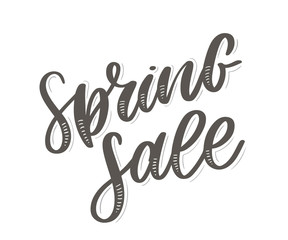 Fototapeta premium Spring Sale Word Hanging on Leaves with Strings. Vector Illustration flowers