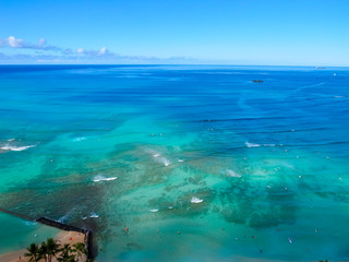 ハワイ　ワイキキビーチの風景