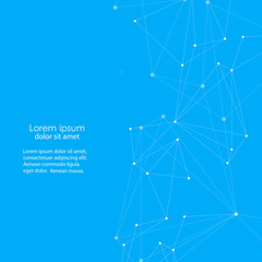 Geometric abstract background with connected white lines. Polygonal structure for molecule and communication. Vector illustration.