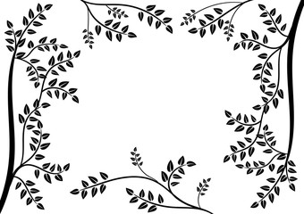 frame from branches with leaves floral ornament for different purposes