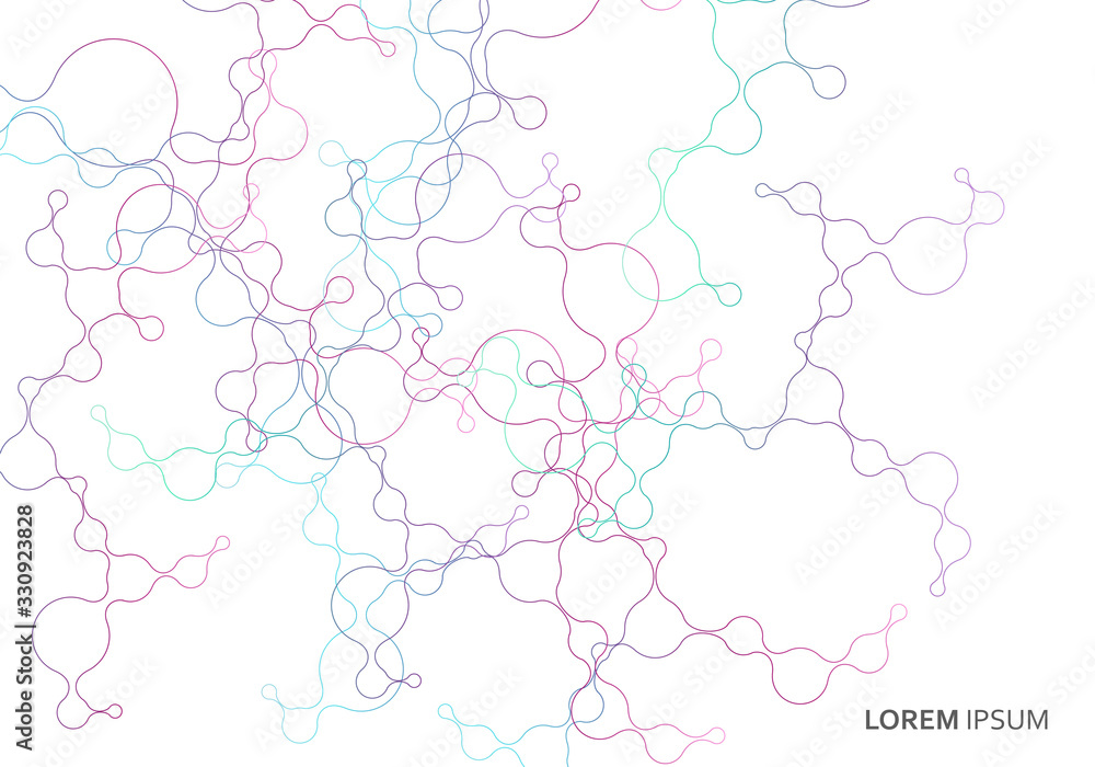 Aufkleber Abstract geometric brochure background with connected lines and dots