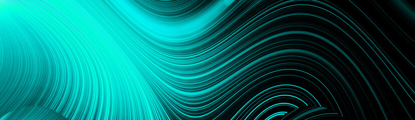 Light blue neon glowing flux effect abstract wave pattern. Dynamic motion	