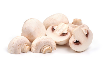 Champignon mushrooms, isolated on white background