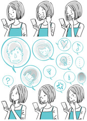 携帯を使う女性