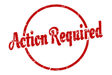 action required sign. action required round vintage grunge stamp. action required
