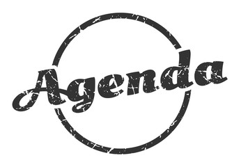 agenda sign. agenda round vintage grunge stamp. agenda