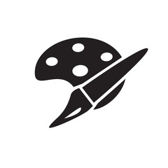 brush and palette icon vector design template