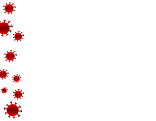 In year 2019, corona covid-19 virus spread by Chinese from China. It spread throughout the body and damage the lung tissue. Drawing on white copy space line frame background presentation template. 